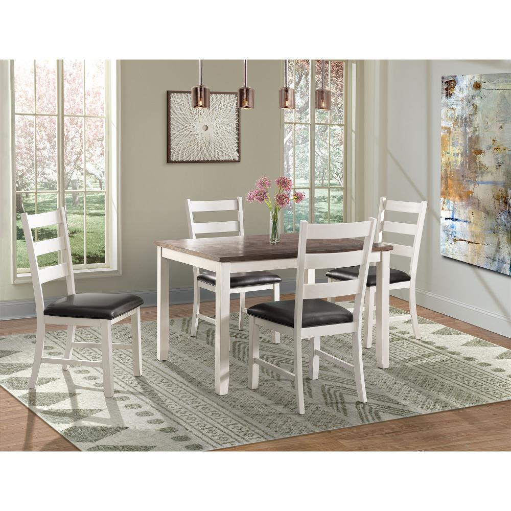 Picket House Furnishings Kona Brown/White Transitional Dining Room Set with Rectangular Table ( Seats 4 )