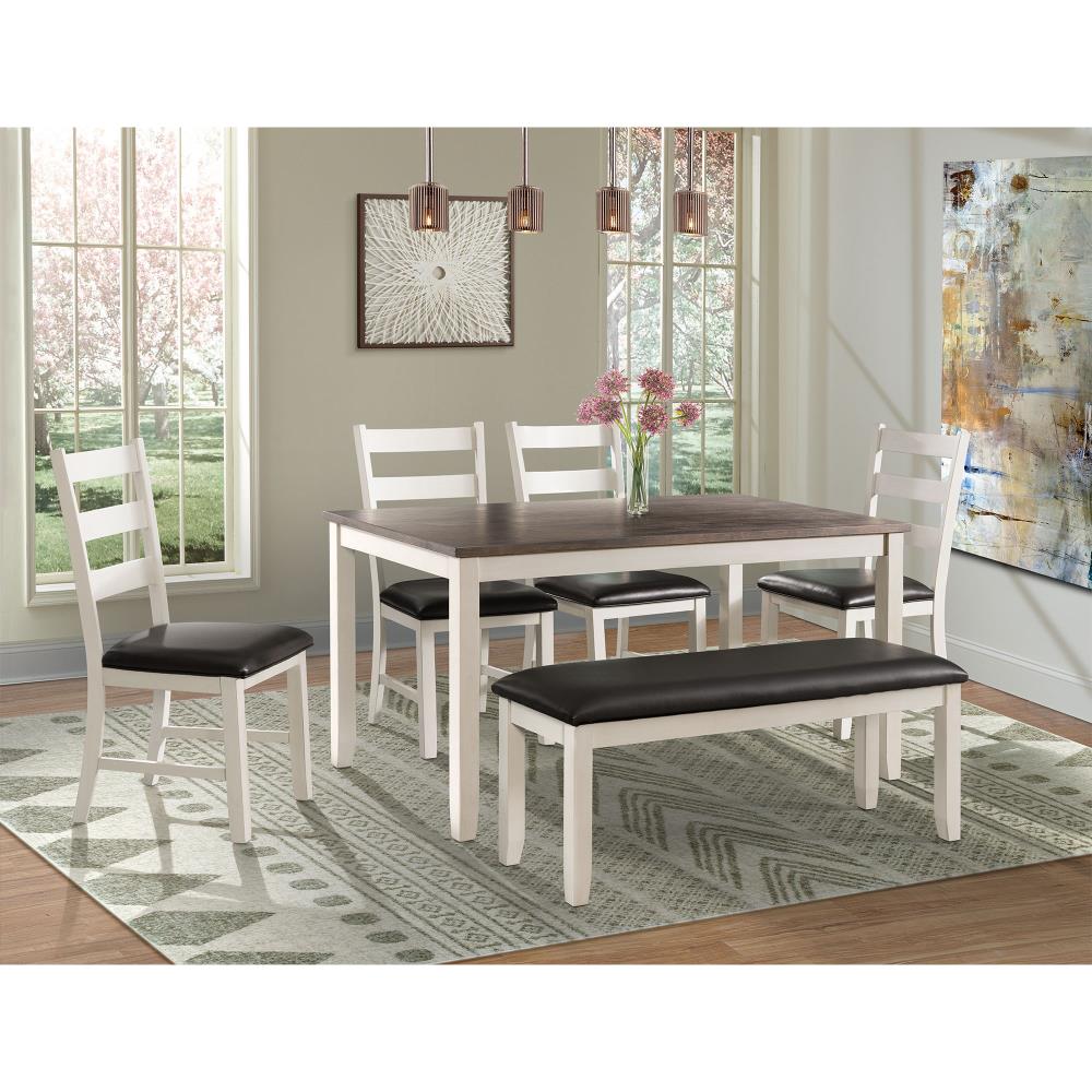 Picket House Furnishings Kona Brown/White Transitional Dining Room Set with Rectangular Table ( Seats 6 )