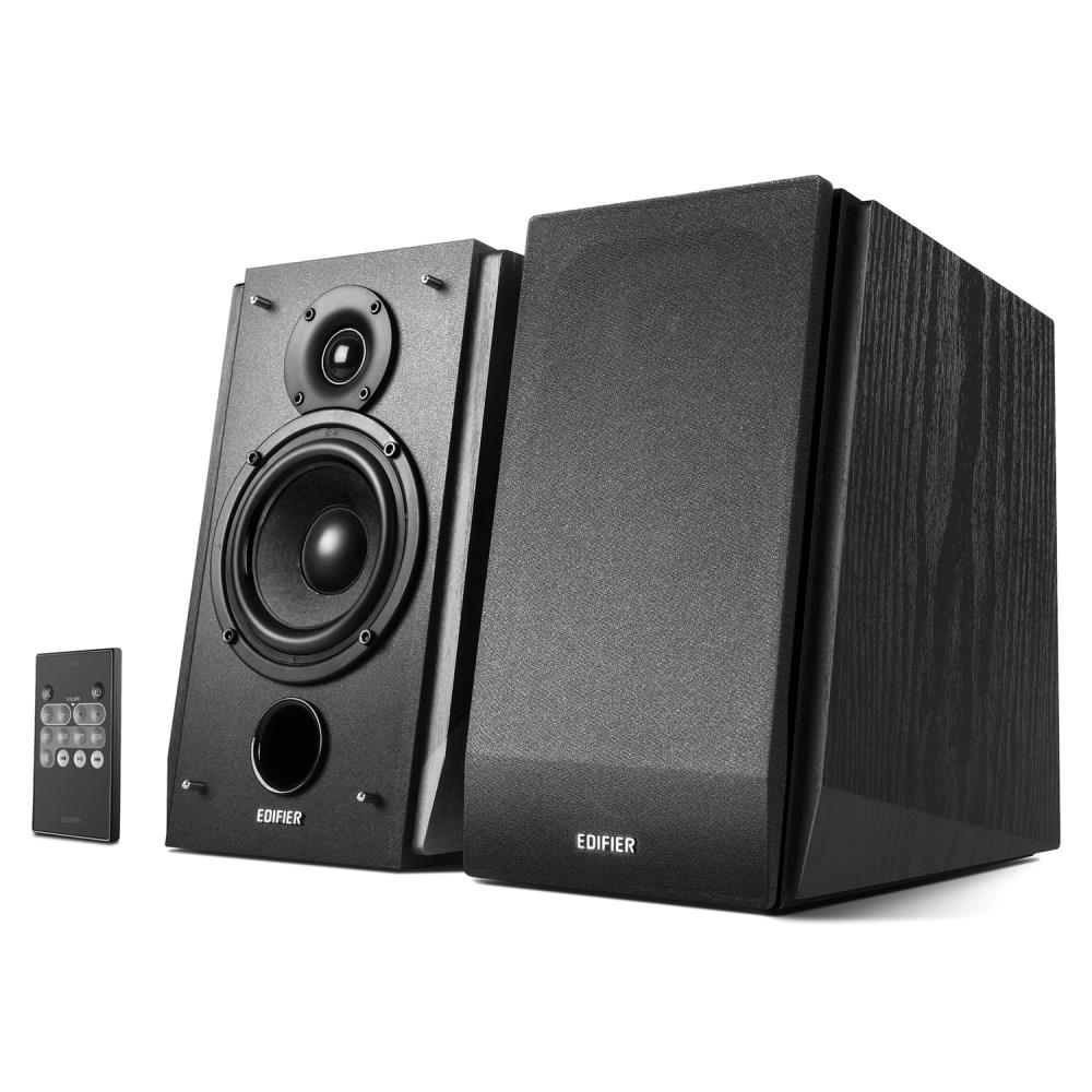 Edifier 70 -Watt Smart Bluetooth Indoor Bookshelf Speaker in Black 2 Speaker Set