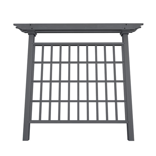 Vita Mezza 79.5-in W x 90-in H Charcoal Cedar Zen Garden Trellis For Climbing Plants For Cucumbers For Roses For Tomatoes