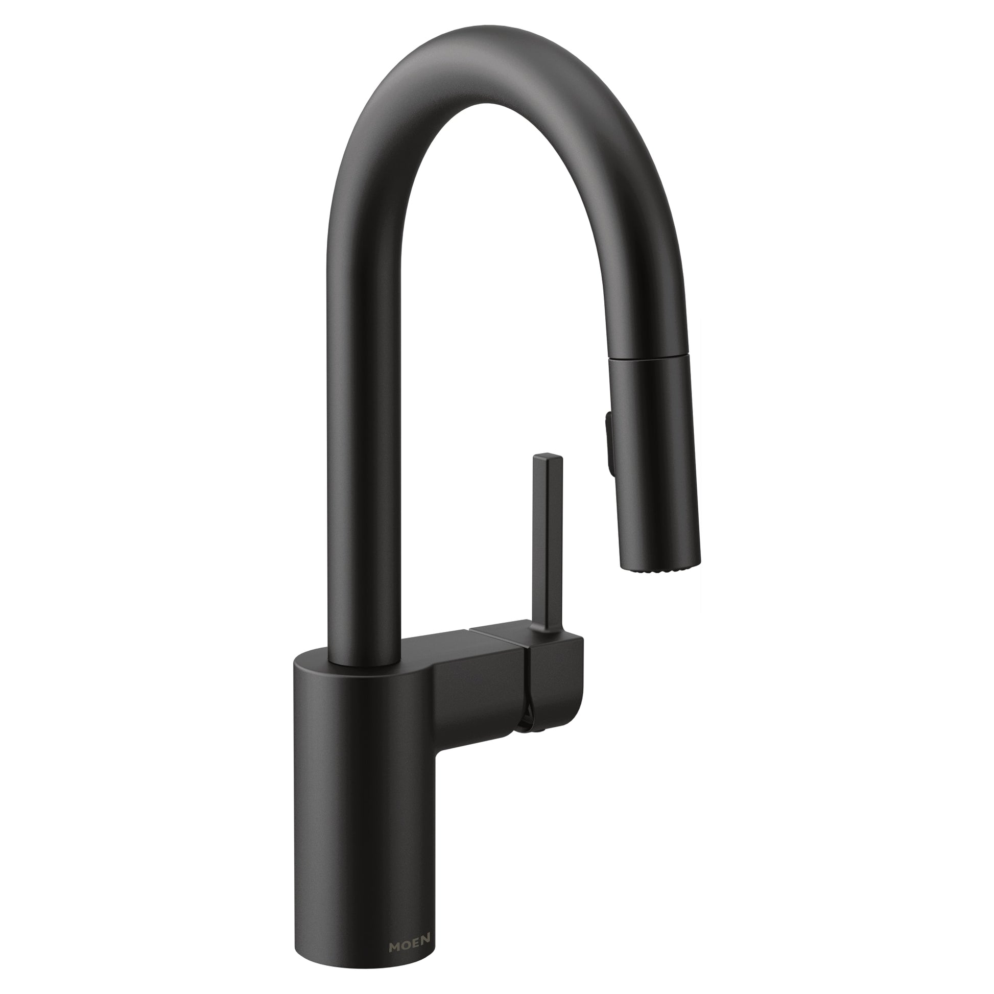 Moen Align Matte Black Single Handle Deck-mount Bar and Prep Kitchen Faucet with Sprayer