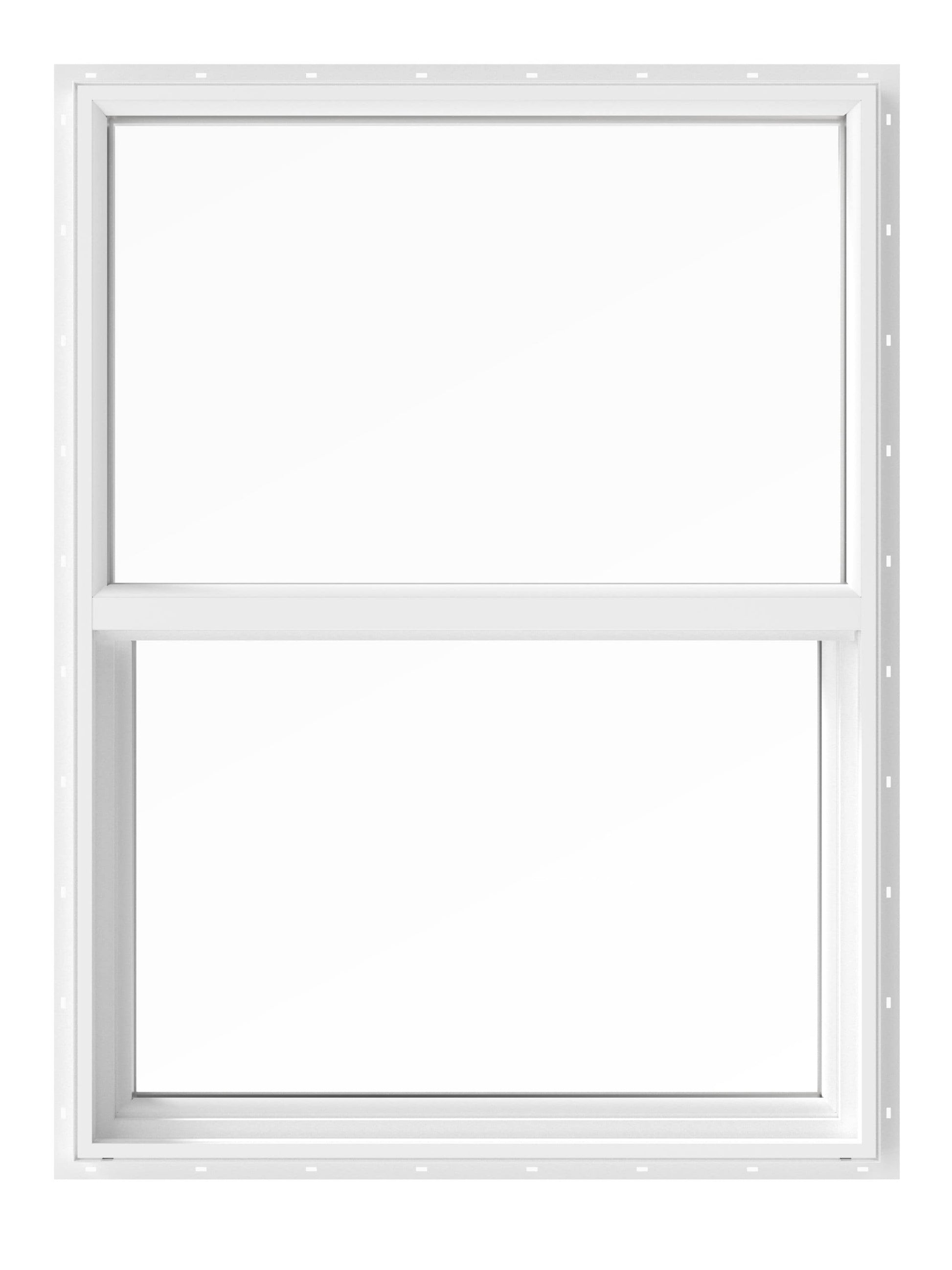 Pella 150 Series 35-1/2-in x 35-1/2-in White Exterior Vinyl New Construction Single Hung Window Dual-pane Double Pane Glass (Half Screen Included)