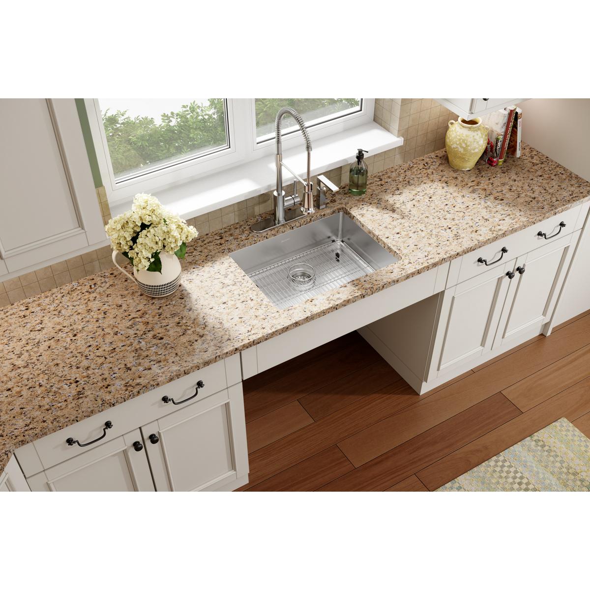 Elkay Crosstown Drop-in or undermount 25.0-in x 22.0-in Stainless steel Single bowl 18 -Gauge Kitchen Sink