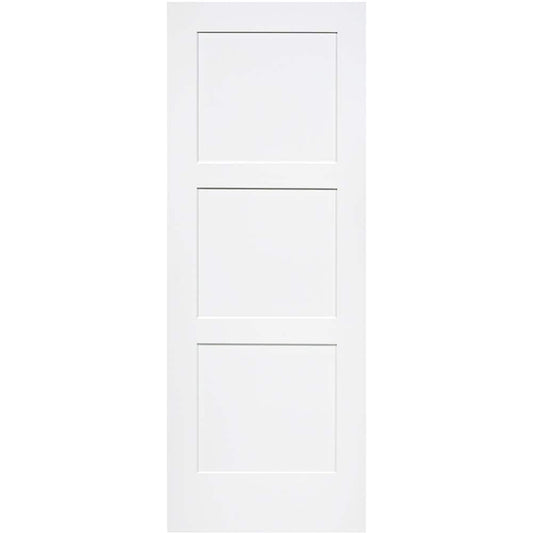 Kimberly Bay MILLWORK Slab Doors 32-in x 80-in White 3-panel Smooth Solid core Primed Pine Wood Slab Door