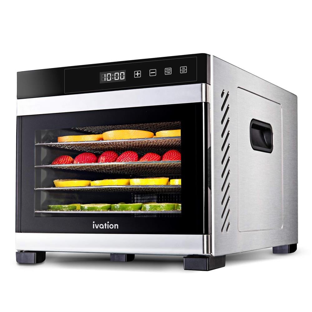 Ivation 6-Tray Stainless Steel Food Dehydrator with Dishwasher-Safe Parts (600-Watt) IVFD60SRSS