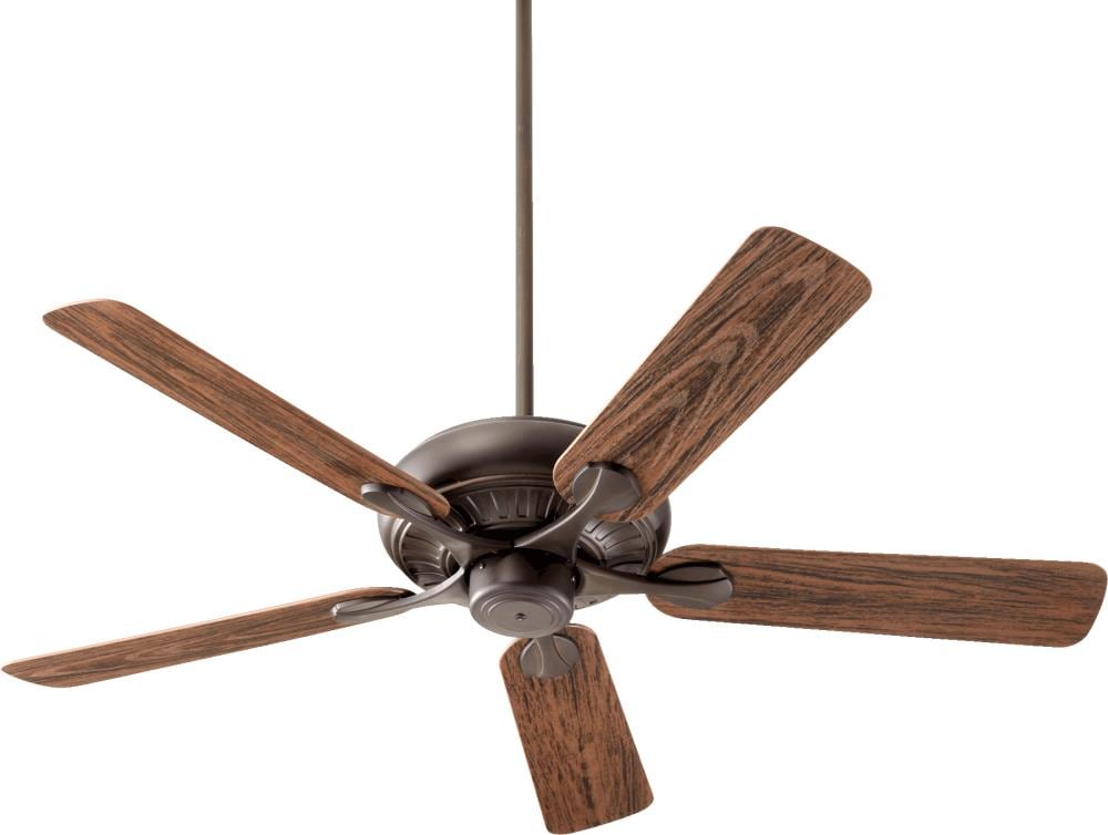Quorum International Pinnacle Patio 52-in Oiled Bronze with Walnut Blades Uncovered Outdoor Ceiling Fan Without Light 5 -Blade
