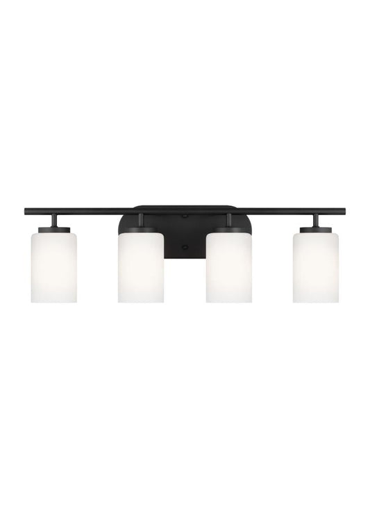 Generation Lighting Oslo 27.5-in 4 Light Matte Black Modern/contemporary Bathroom Vanity light