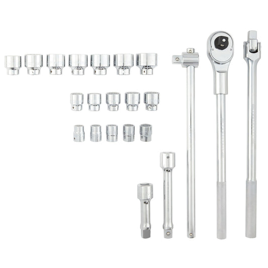 CRAFTSMAN 22-Piece Standard (SAE) and Metric Polished Chrome Mechanics Tool Set CMMT17904