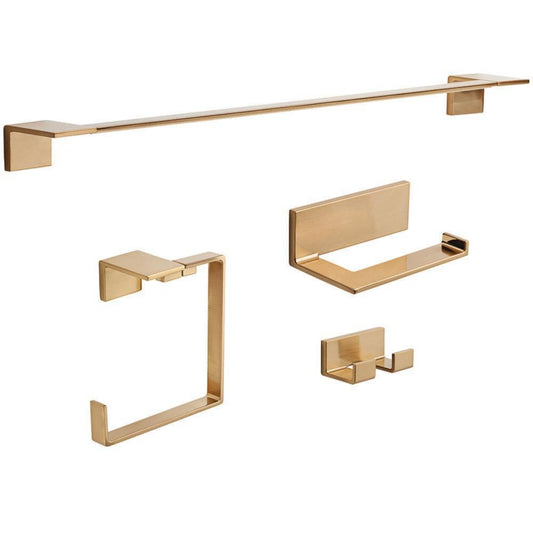 Delta 4 -Piece Vero Champagne Bronze Decorative Bathroom Hardware Set Towel Bar, Toilet Paper Holder, Towel Ring ,Robe Hook Included