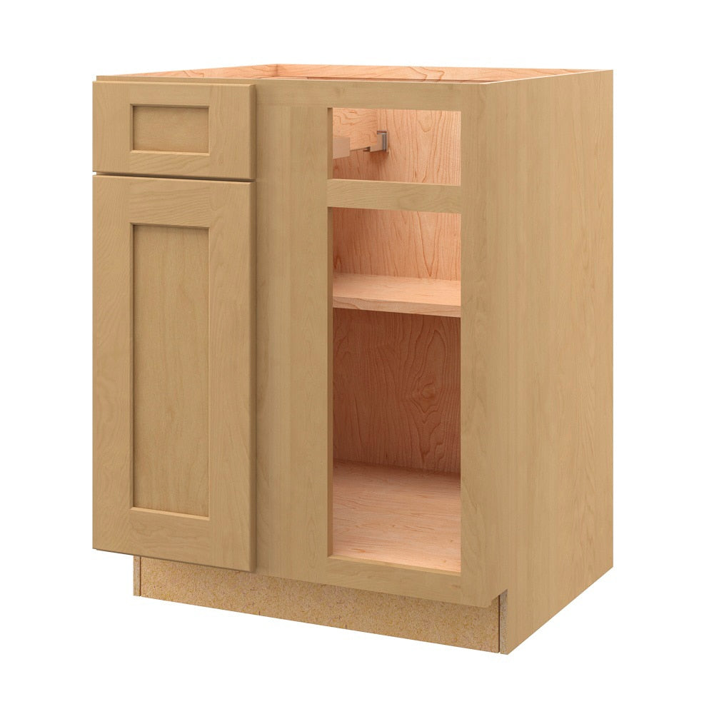 allen + roth Innsbrook 27-in W x 34.5-in H x 24-in D Rye Blind Corner Base Fully Assembled Cabinet Flat Panel Shaker