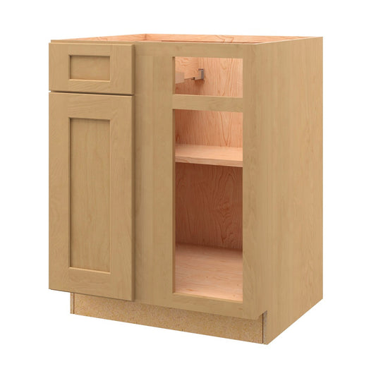 allen + roth Innsbrook 27-in W x 34.5-in H x 24-in D Rye Blind Corner Base Fully Assembled Cabinet Flat Panel Shaker