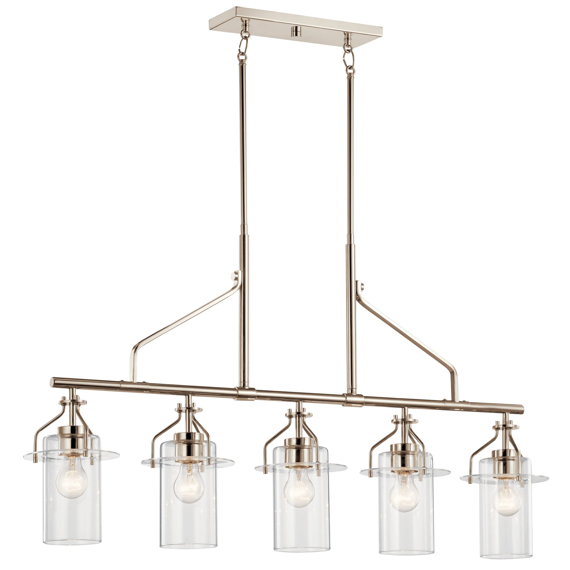 Kichler Everett 5 -Light Brushed Nickel Indoor Clear glass Glass Steel Chandelier