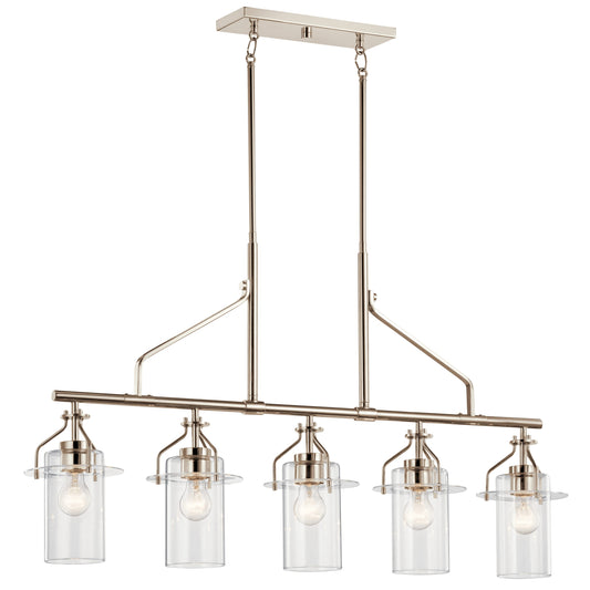 Kichler Everett 5 -Light Brushed Nickel Indoor Clear glass Glass Steel Chandelier
