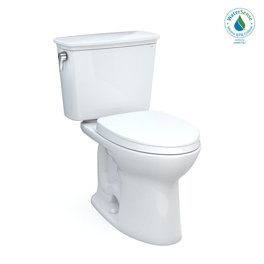 TOTO Drake Cotton Elongated Standard height 12-in Rough-In WaterSense 1.28 GPF Soft Close 2-piece Toilet