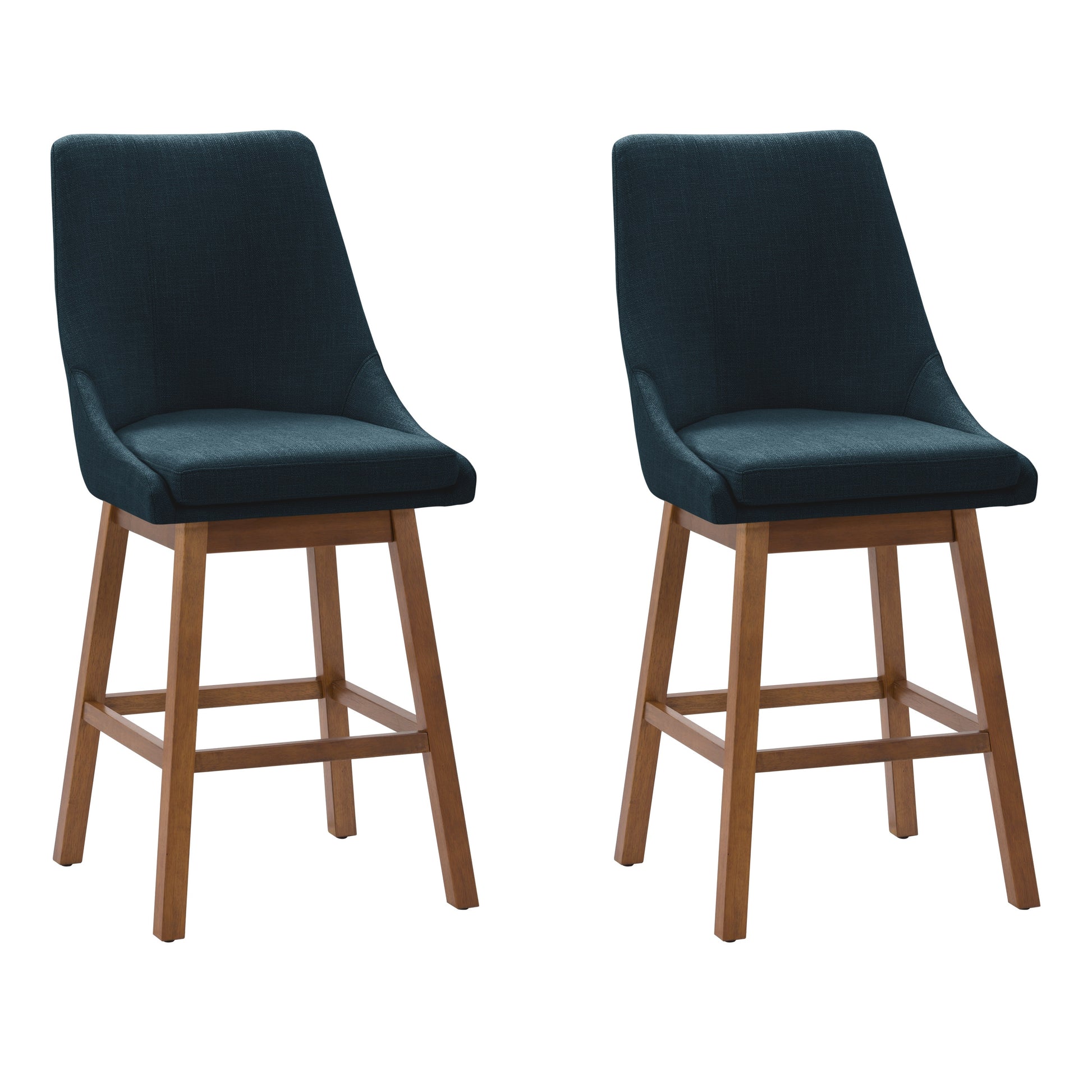 CorLiving Navy Blue 26.0-in H Counter height Upholstered Wood Bar Stool