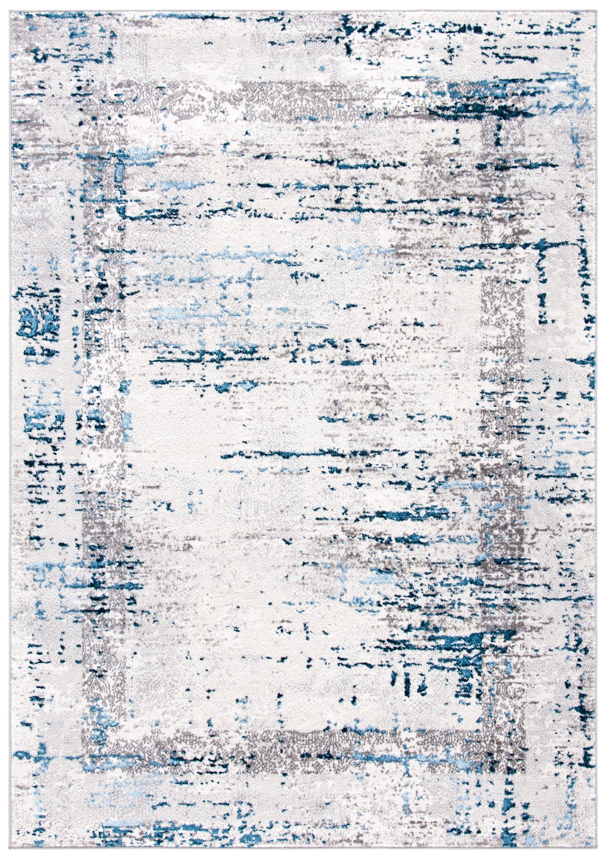 Safavieh Amelia Naresa 9 x 12 (ft) Loomed Synthetic Gray/Blue Rectangular Indoor Distressed/Overdyed Bohemian/Eclectic Spot Clean Only Area rug