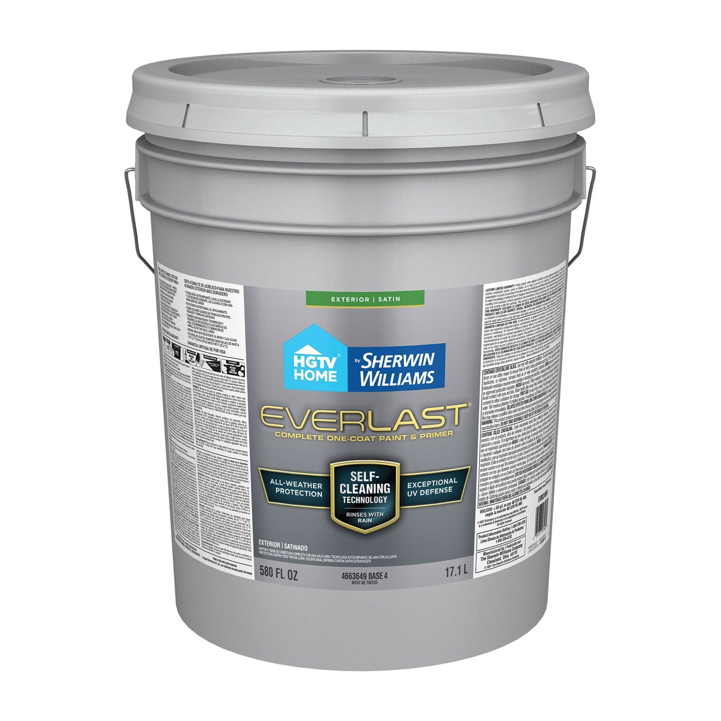 HGTV HOME by Sherwin-Williams Everlast Satin Base 4 Enamel Tintable Latex Exterior Paint + Primer ( 5-gallon )