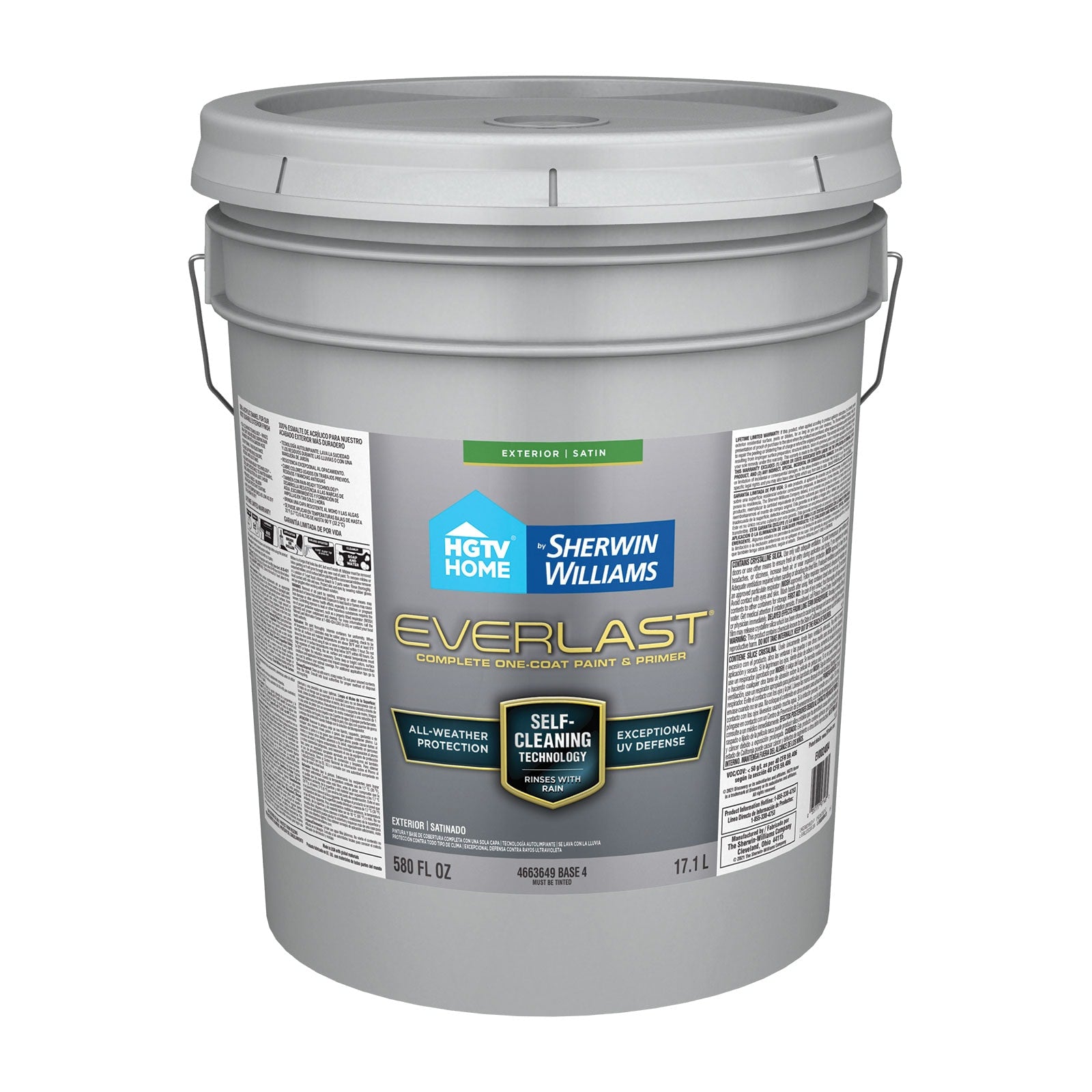 HGTV HOME by Sherwin-Williams Everlast Satin Base 4 Enamel Tintable Latex Exterior Paint + Primer ( 5-gallon )