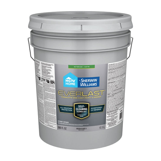 HGTV HOME by Sherwin-Williams Everlast Satin Base 4 Enamel Tintable Latex Exterior Paint + Primer ( 5-gallon )