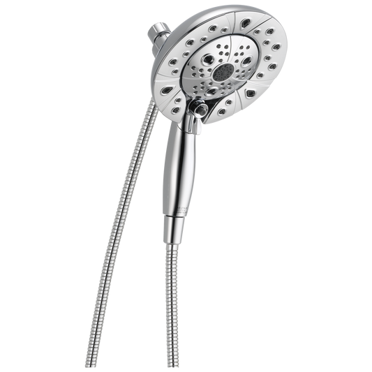 Delta 5.0 -Spray Lumicoat Chrome 6.875-in Rectangle Shower Head with Handheld Combo 1.75 GPM