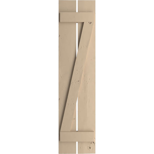 Ekena Millwork 11.5-in W x 90-in H Knotty Pine Paintable/Stainable Board and batten Spaced with z-bar Exterior Shutters ( 2 -Pack )