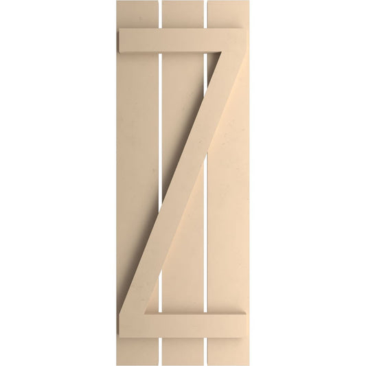 Ekena Millwork 17.5-in W x 58-in H Smooth Paintable/Stainable Board and batten Spaced with z-bar Exterior Shutters ( 2 -Pack )
