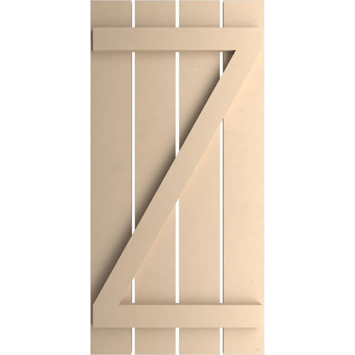 Ekena Millwork 23.5-in W x 74-in H Smooth Paintable/Stainable Board and batten Spaced with z-bar Exterior Shutters ( 2 -Pack )