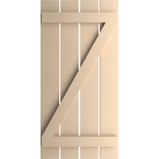 Ekena Millwork 23.5-in W x 40-in H Smooth Paintable/Stainable Board and batten Spaced with z-bar Exterior Shutters ( 2 -Pack )