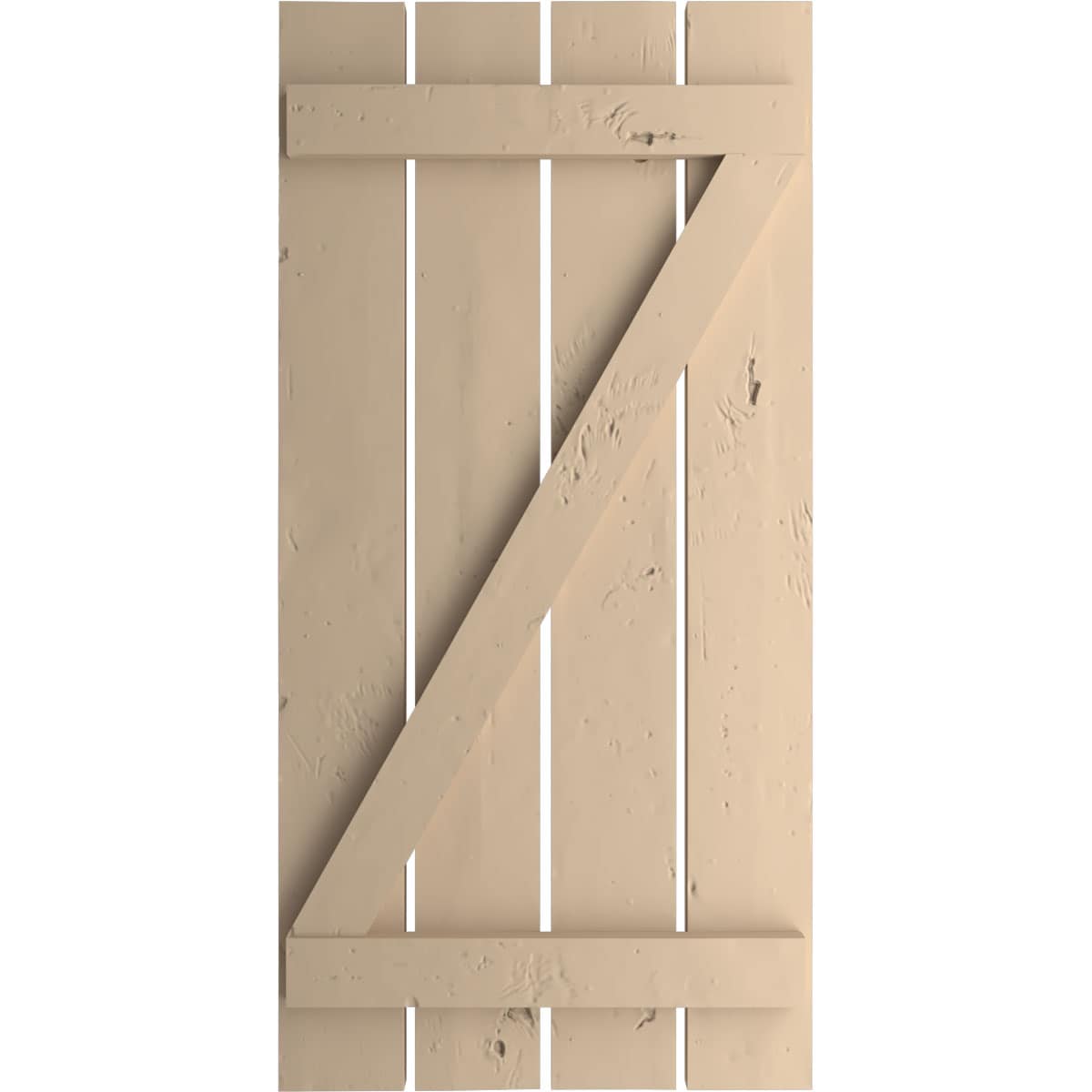 Ekena Millwork 23.5-in W x 62-in H Knotty Pine Paintable/Stainable Board and batten Spaced with z-bar Exterior Shutters ( 2 -Pack )