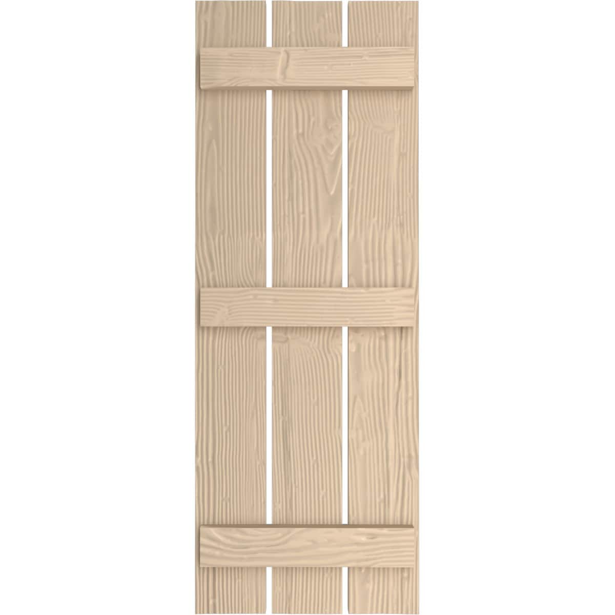 Ekena Millwork 17.5-in W x 82-in H Sandblasted Paintable/Stainable Board and batten Spaced Exterior Shutters ( 2 -Pack )