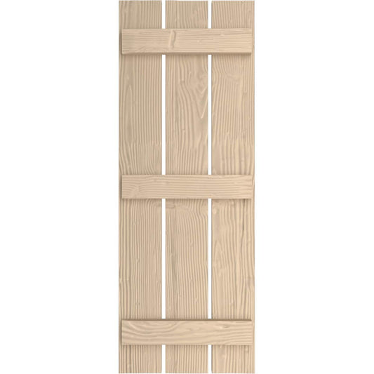 Ekena Millwork 17.5-in W x 68-in H Sandblasted Paintable/Stainable Board and batten Spaced Exterior Shutters ( 2 -Pack )
