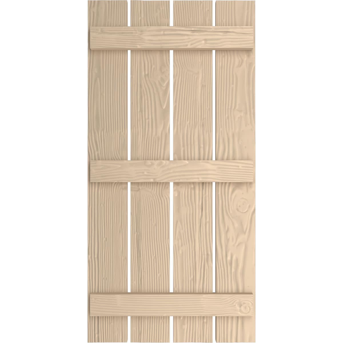 Ekena Millwork 23.5-in W x 58-in H Sandblasted Paintable/Stainable Board and batten Spaced Exterior Shutters ( 2 -Pack )