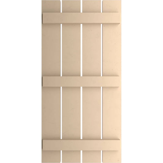 Ekena Millwork 23.5-in W x 78-in H Primed Tan Paintable/Stainable Board and batten Spaced Exterior Shutters ( 2 -Pack )