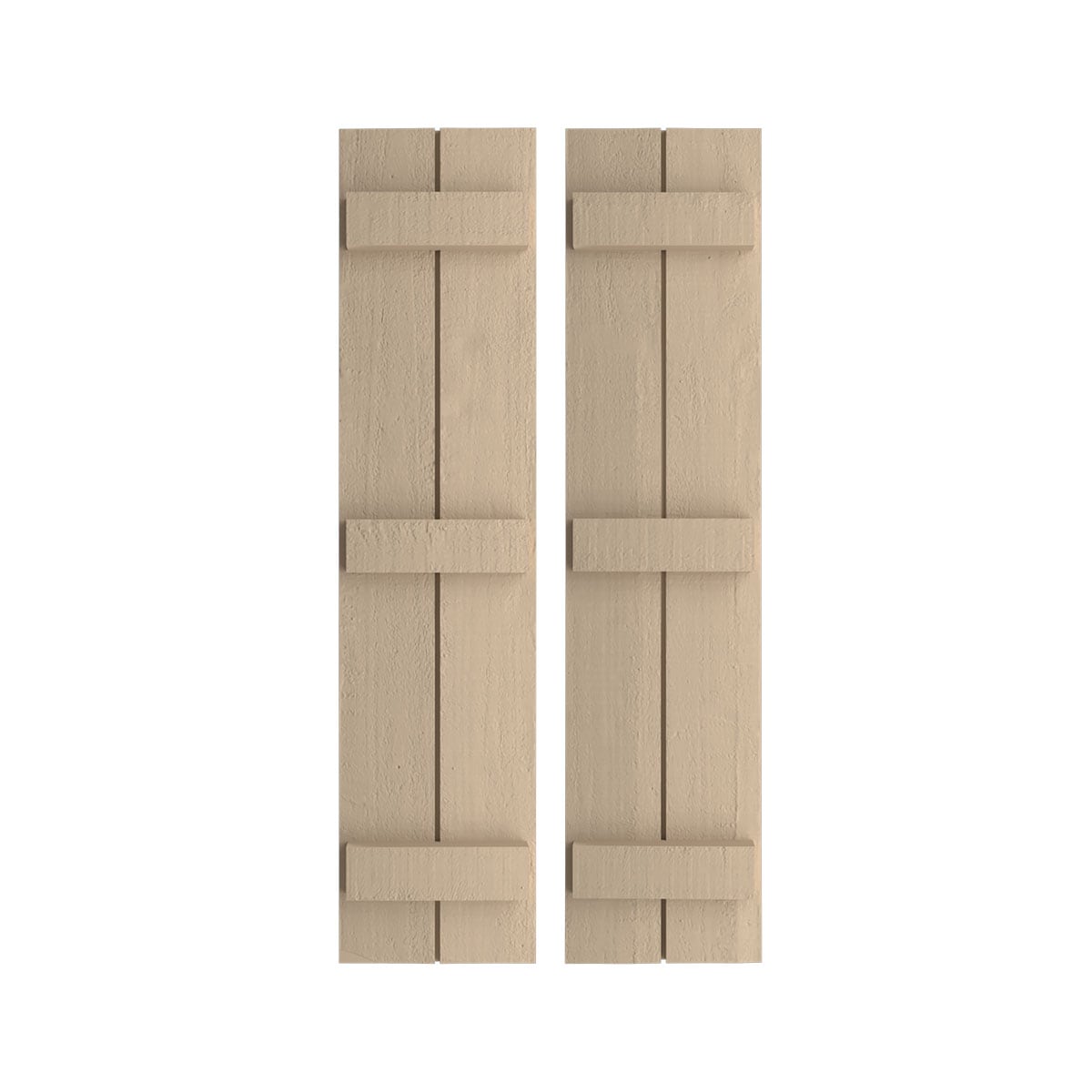 Ekena Millwork 11-in W x 88-in H Rough Cedar Paintable/Stainable Board and batten Exterior Shutters ( 2 -Pack )