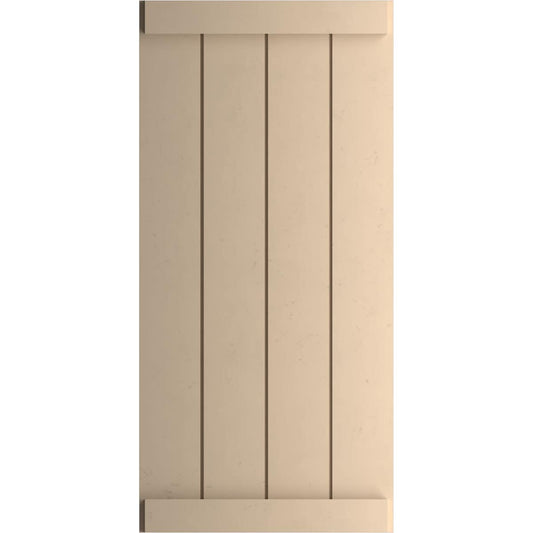 Ekena Millwork 22-in W x 84-in H Unfinished Paintable/Stainable Board and batten End batten Exterior Shutters ( 2 -Pack )