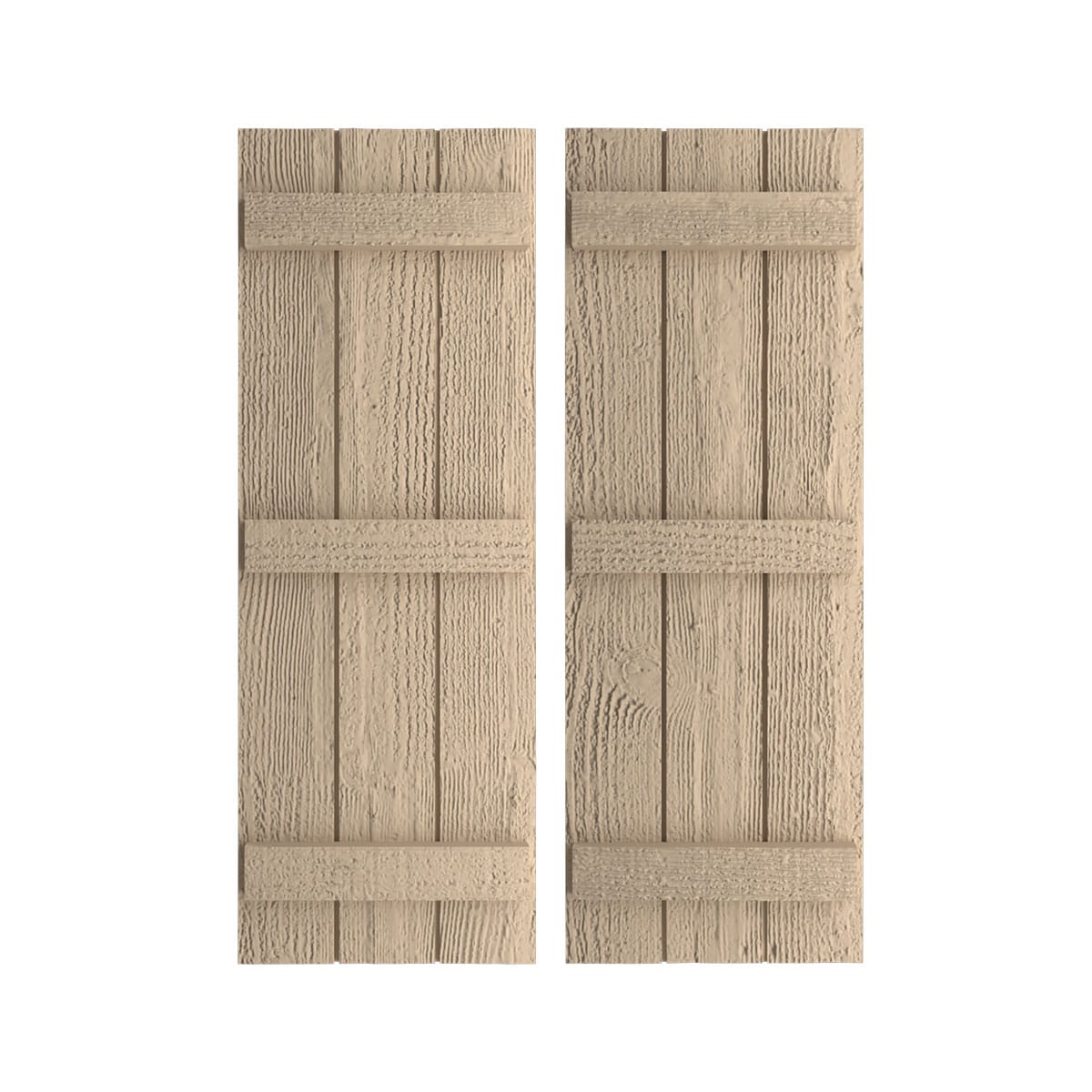 Ekena Millwork 16.5-in W x 60-in H Rough Sawn Paintable/Stainable Board and batten Exterior Shutters ( 2 -Pack )