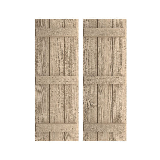 Ekena Millwork 16.5-in W x 60-in H Rough Sawn Paintable/Stainable Board and batten Exterior Shutters ( 2 -Pack )