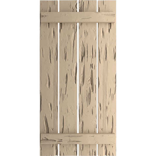 Ekena Millwork 23.5-in W x 46-in H Pecky Cypress Paintable/Stainable Board and batten Spaced Exterior Shutters ( 2 -Pack )