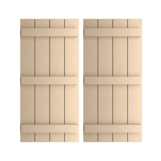 Ekena Millwork 22-in W x 74-in H Smooth Paintable/Stainable Board and batten Exterior Shutters ( 2 -Pack )