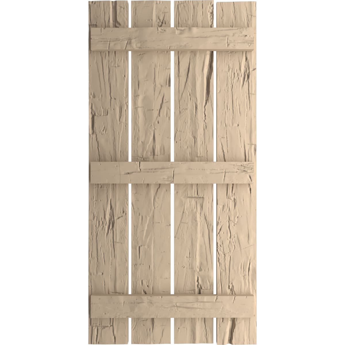 Ekena Millwork 23.5-in W x 76-in H Hand Hewn Paintable/Stainable Board and batten Spaced Exterior Shutters ( 2 -Pack )