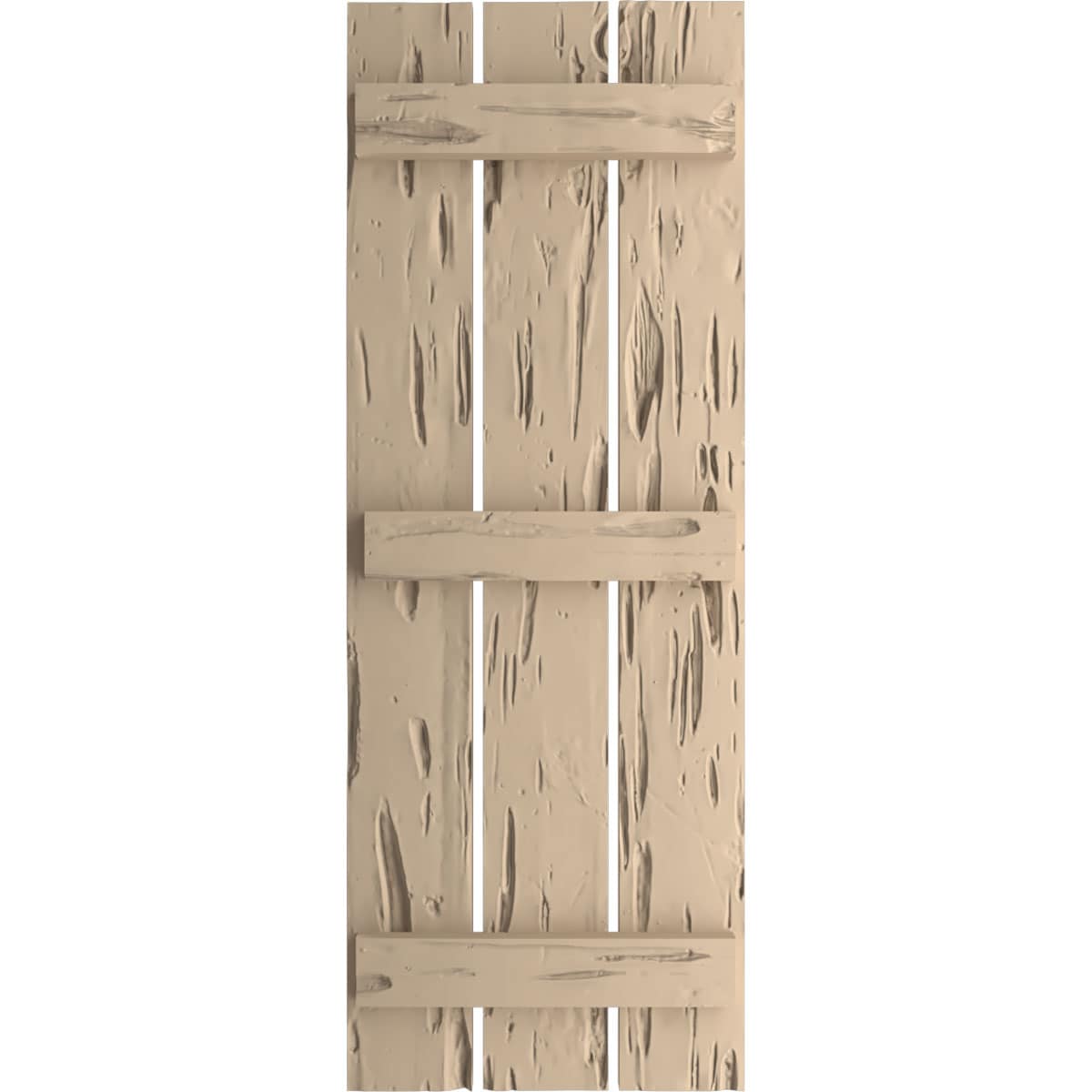 Ekena Millwork 17.5-in W x 56-in H Pecky Cypress Paintable/Stainable Board and batten Spaced Exterior Shutters ( 2 -Pack )