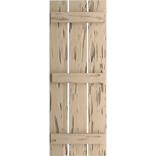 Ekena Millwork 17.5-in W x 56-in H Pecky Cypress Paintable/Stainable Board and batten Spaced Exterior Shutters ( 2 -Pack )