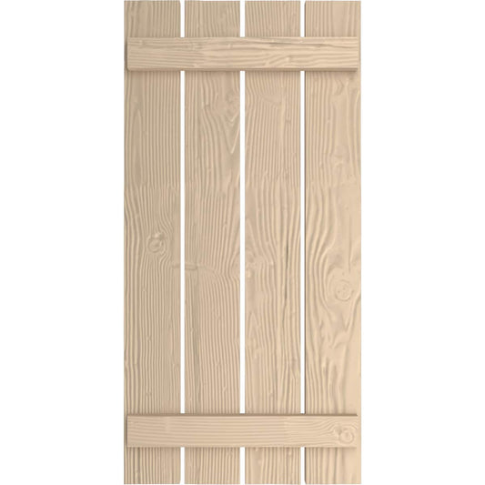 Ekena Millwork 23.5-in W x 44-in H Sandblasted Paintable/Stainable Board and batten Spaced Exterior Shutters ( 2 -Pack )