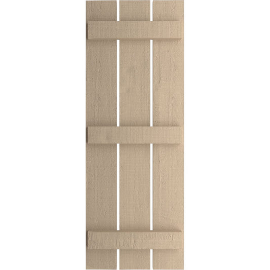 Ekena Millwork 17.5-in W x 68-in H Rough Cedar Paintable/Stainable Board and batten Spaced Exterior Shutters ( 2 -Pack )