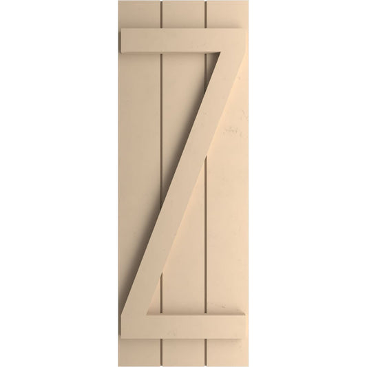 Ekena Millwork 16.5-in W x 62-in H Smooth Paintable/Stainable Board and batten Z-bar Exterior Shutters ( 2 -Pack )