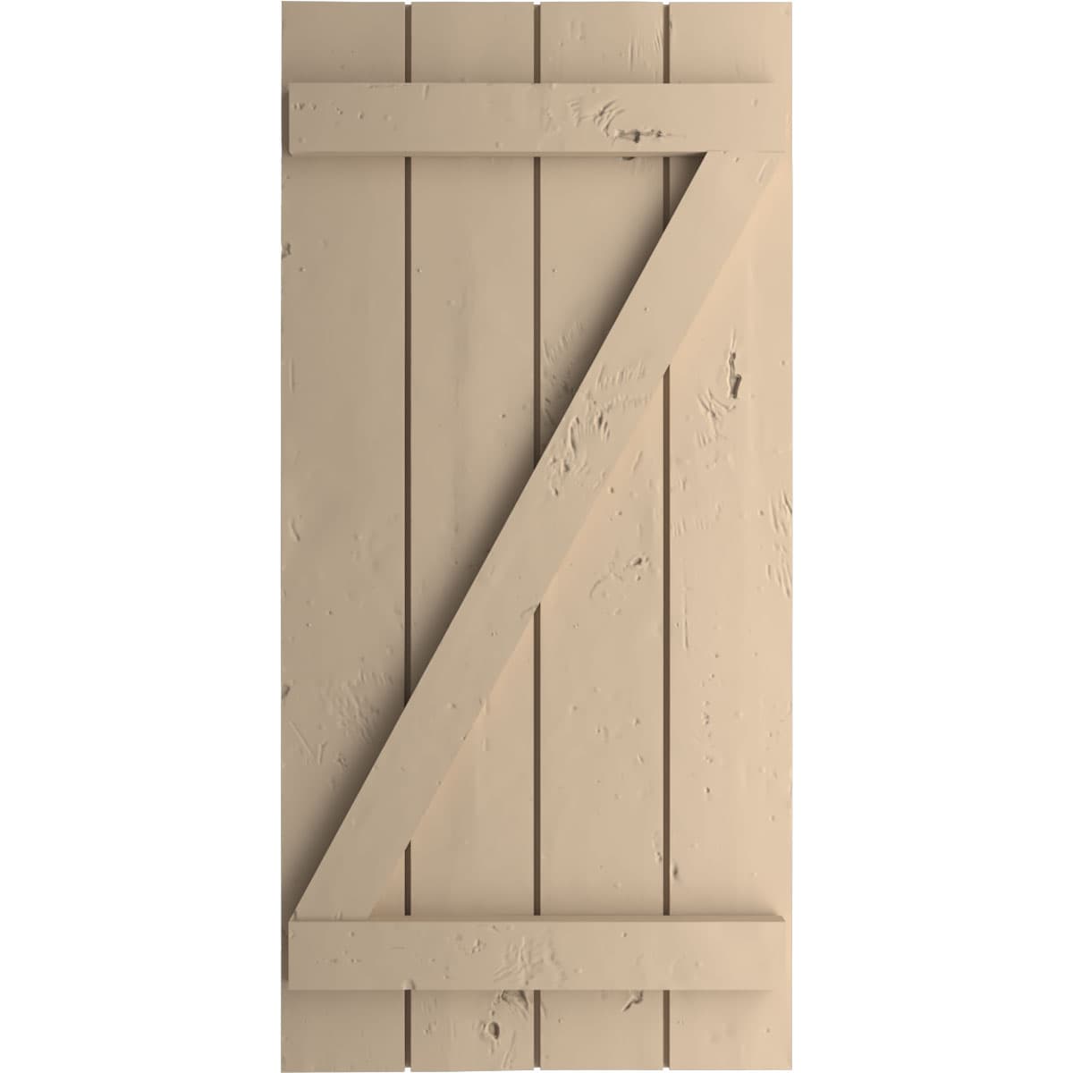 Ekena Millwork 22-in W x 78-in H Knotty Pine Paintable/Stainable Board and batten Z-bar Exterior Shutters ( 2 -Pack )