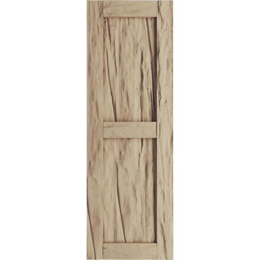 Ekena Millwork 15-in W x 76-in H Riverwood Paintable/Stainable Flat panel Exterior Shutters ( 2 -Pack )