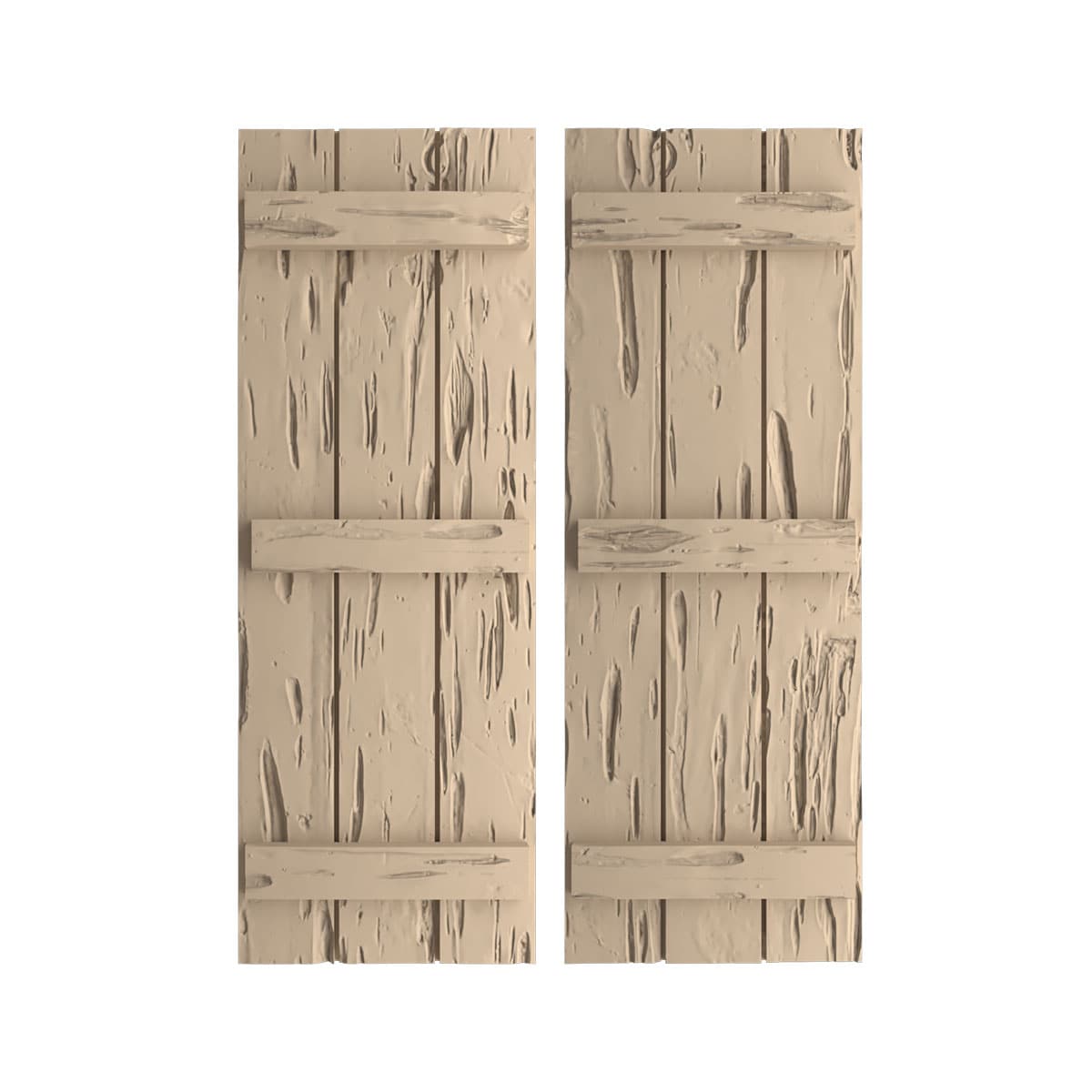 Ekena Millwork 16.5-in W x 60-in H Pecky Cypress Paintable/Stainable Board and batten Exterior Shutters ( 2 -Pack )