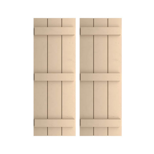 Ekena Millwork 16.5-in W x 64-in H Smooth Paintable/Stainable Board and batten Exterior Shutters ( 2 -Pack )