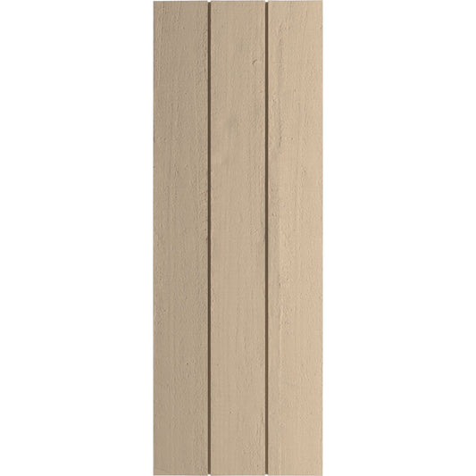 Ekena Millwork 16.5-in W x 76-in H Rough Cedar Paintable/Stainable Board and batten No batten Exterior Shutters ( 2 -Pack )